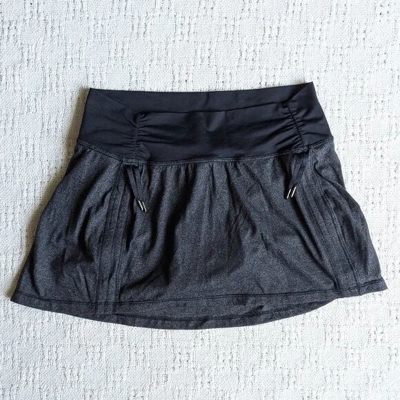 Lululemon Gray Black Hot N’ Sweaty Athletic Skirt Hot Yoga Size 6 - Picture 4 of 10